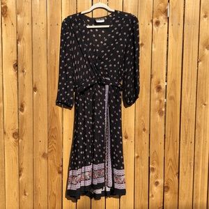 🌅LAST CALL VINTAGE LORD & TAYLOR ACCORDION PLEATED WRAP BELTED MIDI DRESS